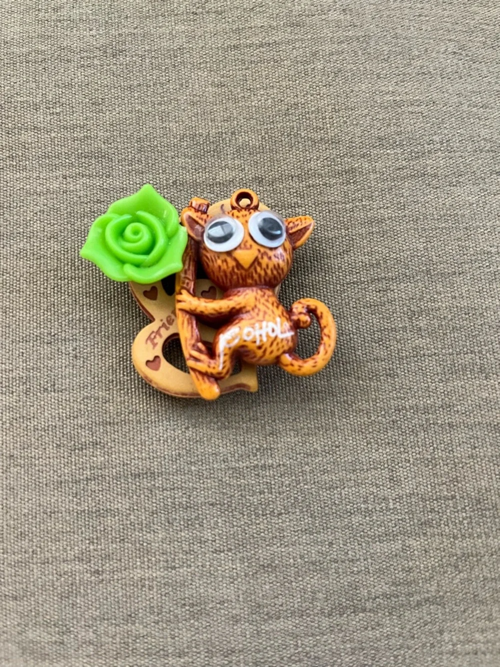 Bohol Tarsier Decorative Magnet with Bright Green Accent